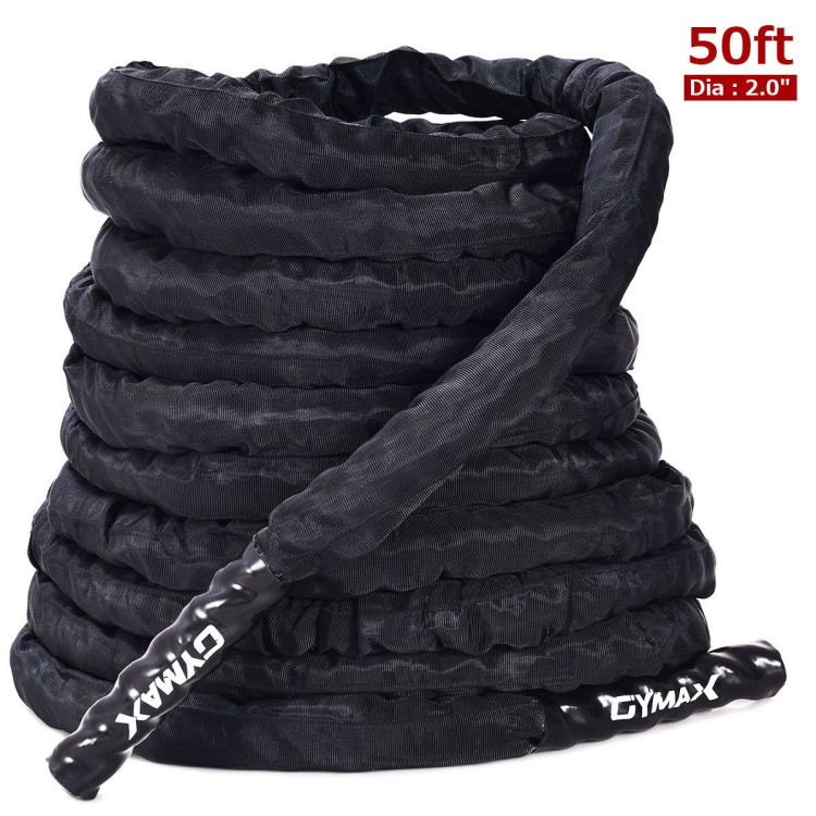 2 Inch Battle Ropes 30/40/50ft Length Poly Dacron Rope-2 Inch Diam 50FtCostway Gallery View 2 of 6