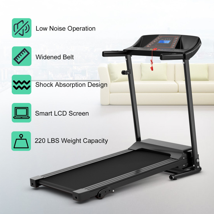1.0 HP Foldable Treadmill Electric Support Mobile PowerCostway Gallery View 11 of 16