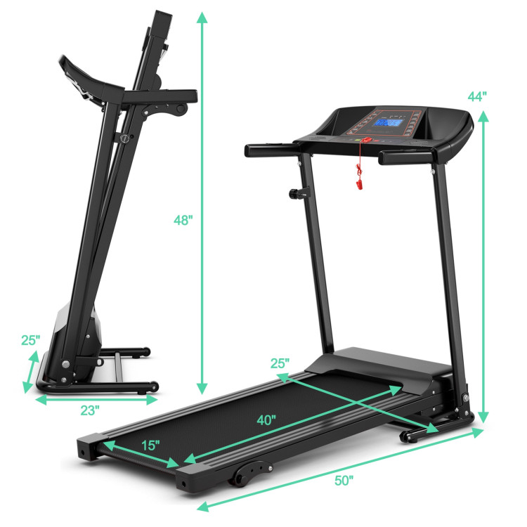 1.0 HP Foldable Treadmill Electric Support Mobile PowerCostway Gallery View 4 of 16