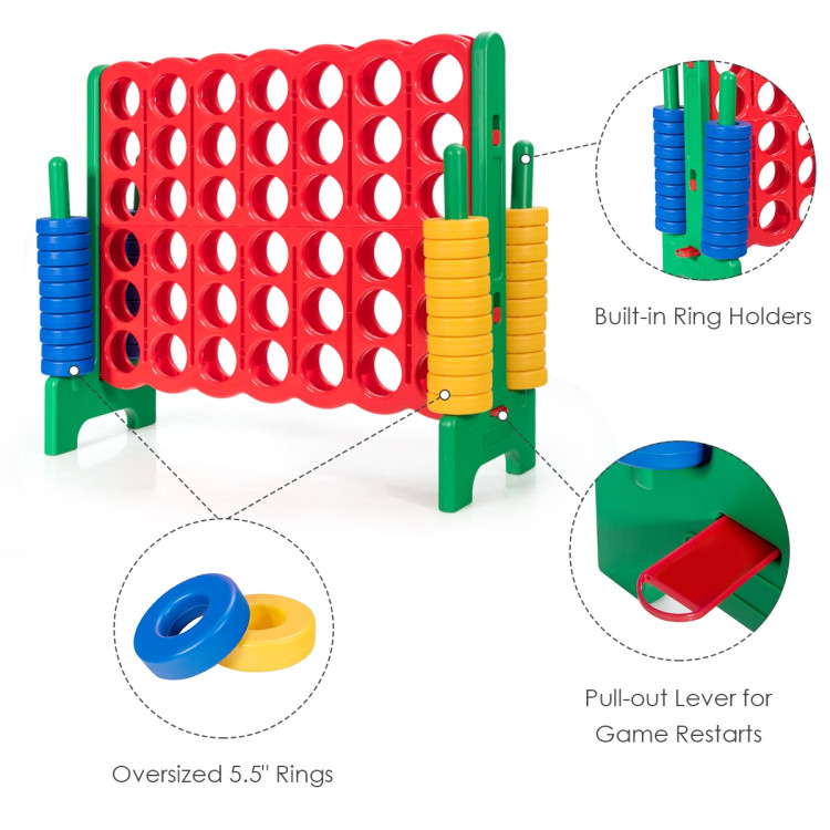 Jumbo 4-to-Score Giant Game Set with 42 Jumbo Rings and Quick-Release Slider-GreenCostway Gallery View 12 of 12