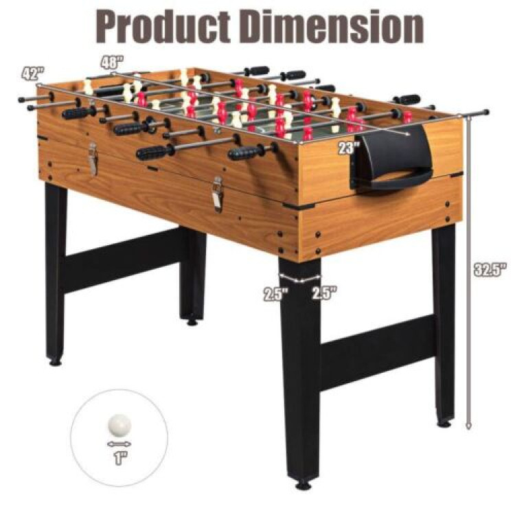 48 Inch 3-In-1 Multi Combo Game Table with Soccer for Game RoomsCostway Gallery View 4 of 12