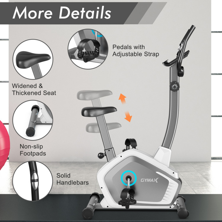 Magnetic Stationary Upright Cycling Bike with 8-Level ResistanceCostway Gallery View 12 of 12