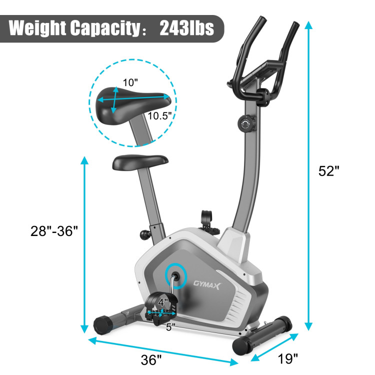 Magnetic Stationary Upright Cycling Bike with 8-Level ResistanceCostway Gallery View 5 of 12
