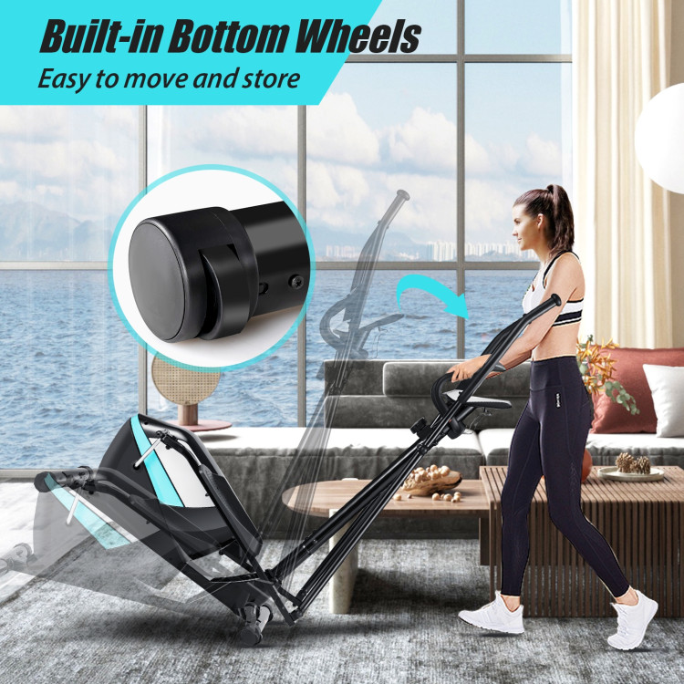 Magnetic Elliptical Machine Cross Trainer with Display Pulse Sensor 8-LevelCostway Gallery View 12 of 13