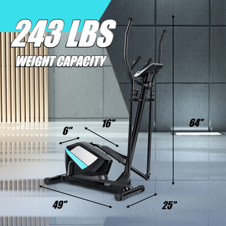 Magnetic Elliptical Machine Cross Trainer with Display Pulse Sensor 8-LevelCostway Gallery View 4 of 13
