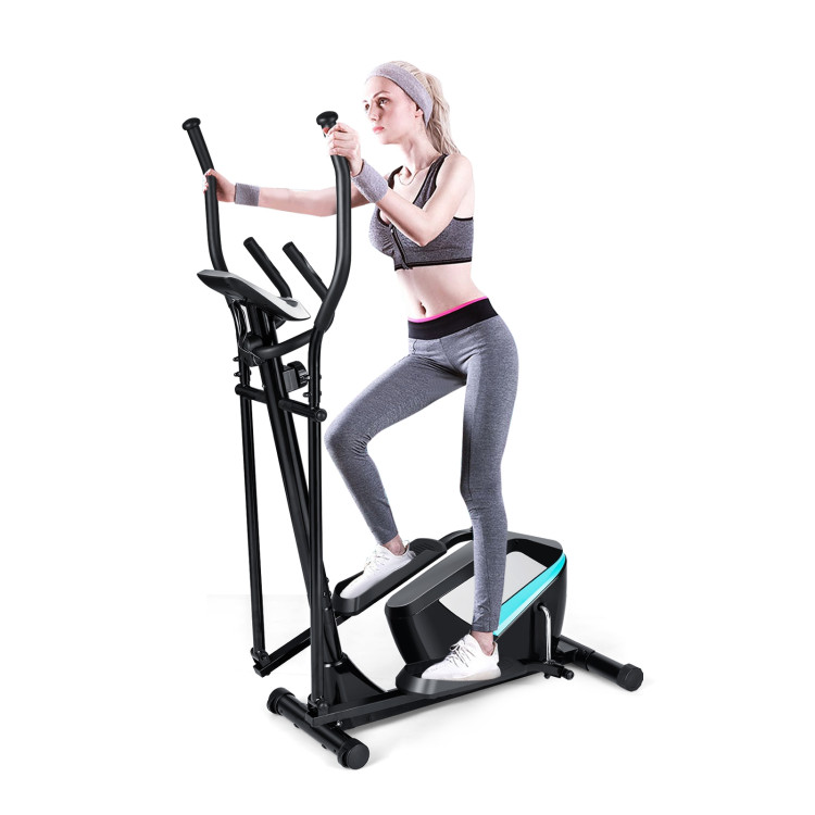 Magnetic Elliptical Machine Cross Trainer with Display Pulse Sensor 8-LevelCostway Gallery View 9 of 13