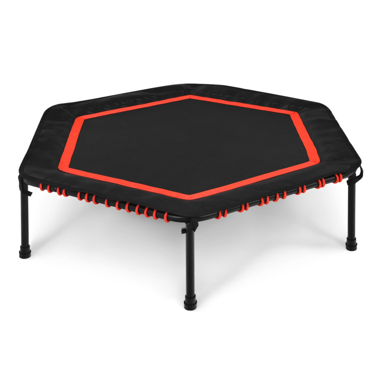 50 Inch Hexagonal Fitness Trampoline Exercise Rebounder with Pad-RedCostway Gallery View 1 of 13