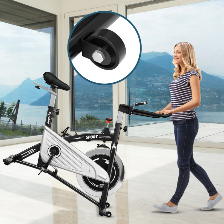 Indoor Exercise Cycling Bike with Heart Rate and MonitorCostway Gallery View 12 of 12