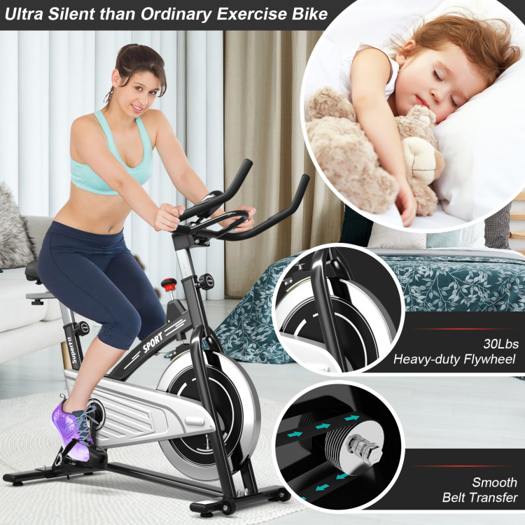 Indoor Exercise Cycling Bike with Heart Rate and MonitorCostway Gallery View 11 of 12