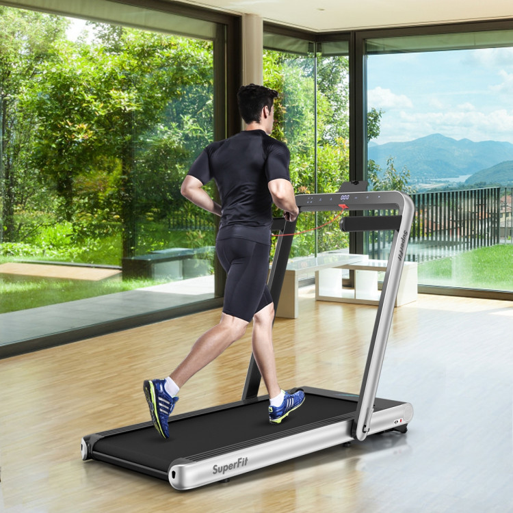 4.75HP 2 In 1 Folding Treadmill with Remote APP Control-SilverCostway Gallery View 6 of 13