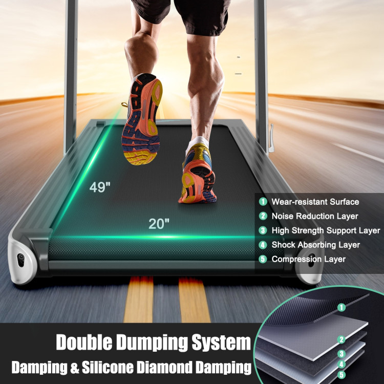 4.75HP 2 In 1 Folding Treadmill with Remote APP Control-SilverCostway Gallery View 13 of 13