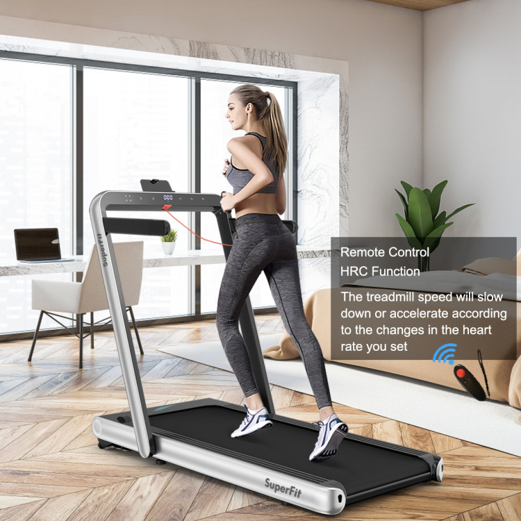4.75HP 2 In 1 Folding Treadmill with Remote APP Control-SilverCostway Gallery View 7 of 13