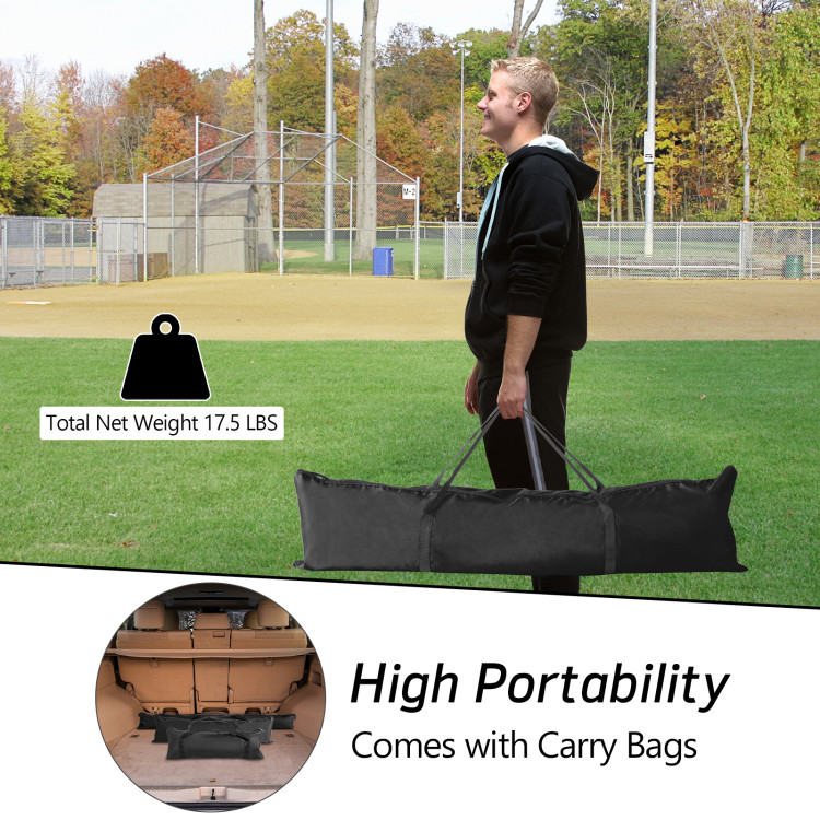 Portable Practice Net Kit with 3 Carrying Bags - Costway