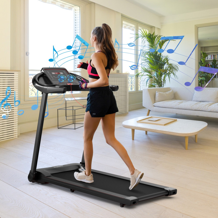 2.25HP Electric Folding Treadmill with HD LED Display and APP Control SpeakerCostway Gallery View 2 of 12
