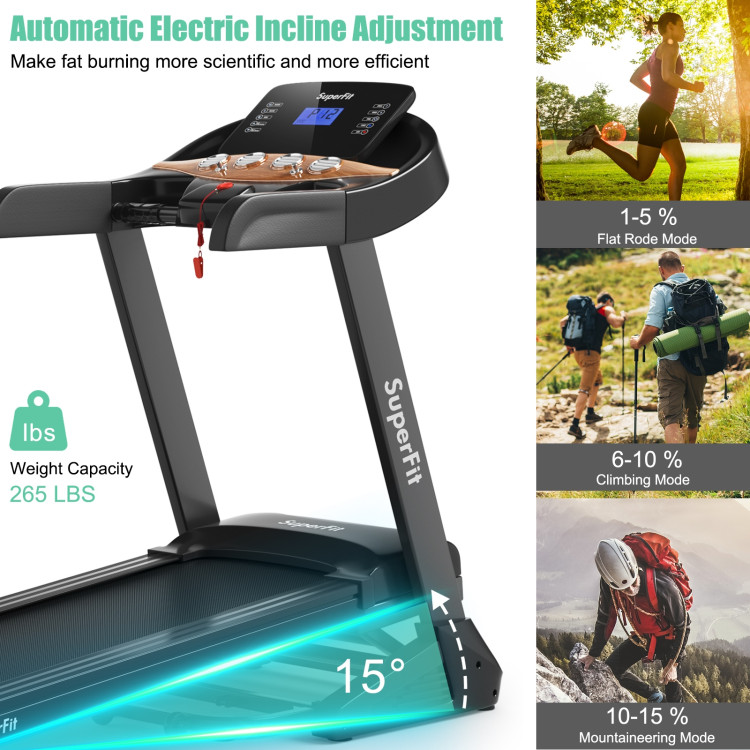 3.75HP Electric Folding Treadmill with Auto Incline 12 Program APP ControlCostway Gallery View 7 of 11