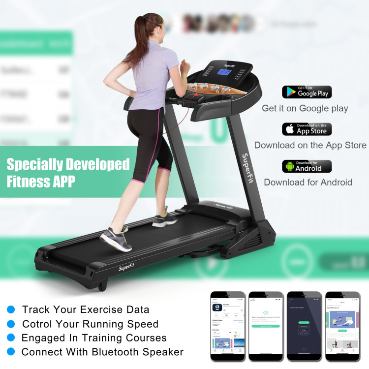3.75HP Electric Folding Treadmill with Auto Incline 12 Program APP ControlCostway Gallery View 10 of 11