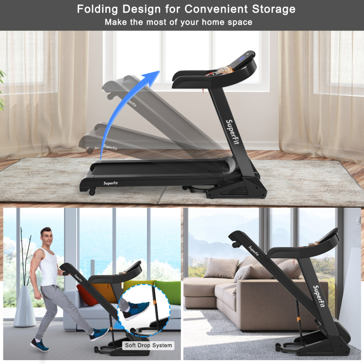 3.75HP Electric Folding Treadmill with Auto Incline 12 Program APP ControlCostway Gallery View 2 of 11