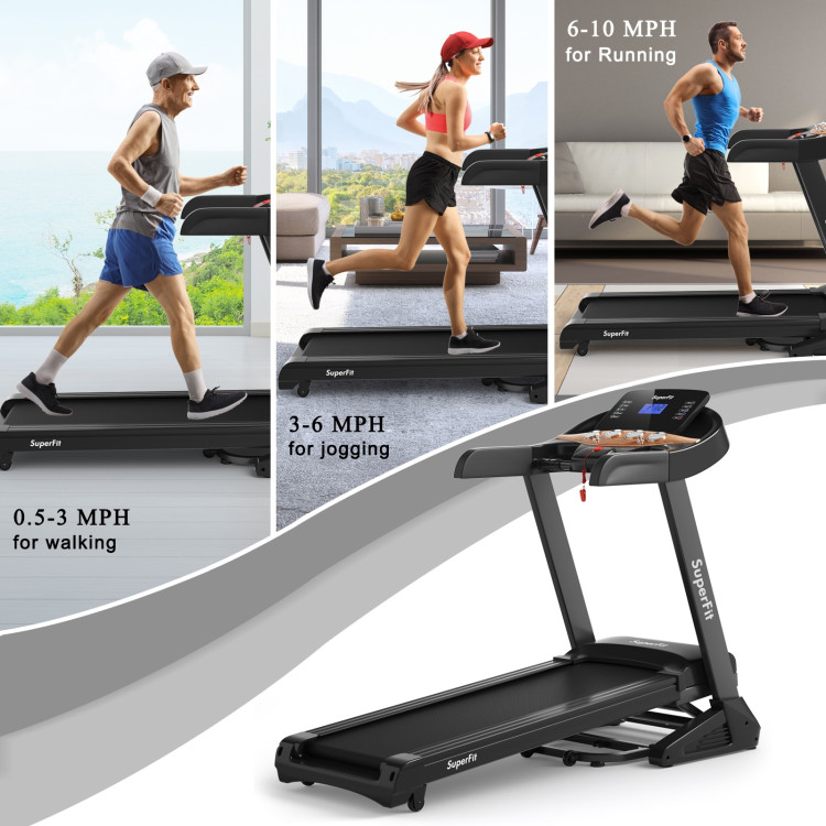 3.75HP Electric Folding Treadmill with Auto Incline 12 Program APP ControlCostway Gallery View 5 of 11