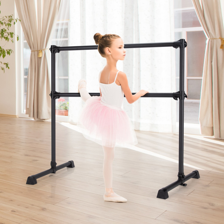 Costway Goplus 4ft Portable Double Freestanding Ballet Barre Dancing  Stretching Silverblack