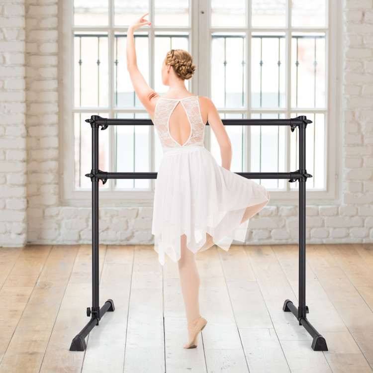 4 Feet Portable Ballet Barre with Adjustable Height - Costway