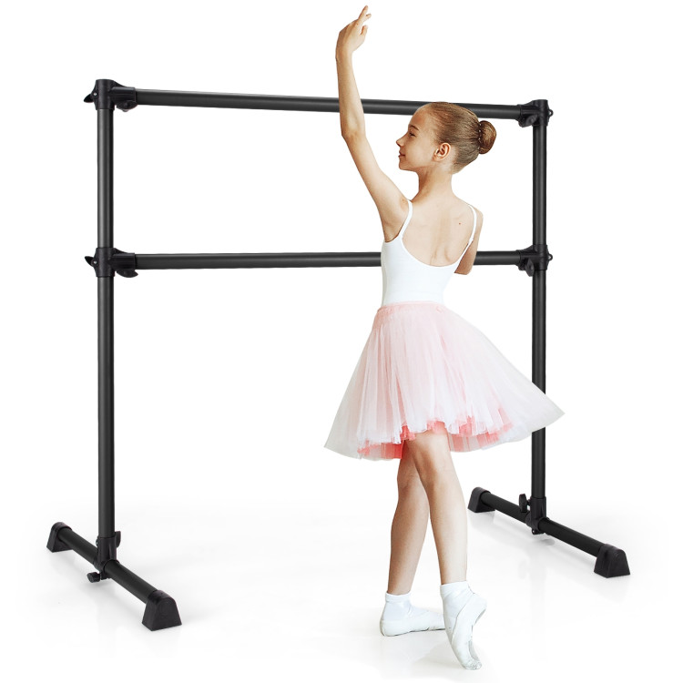 Costway Goplus Portable Ballet Barre 4ft Freestanding Adjustable Double  Dance Bar Silverpinkpurple