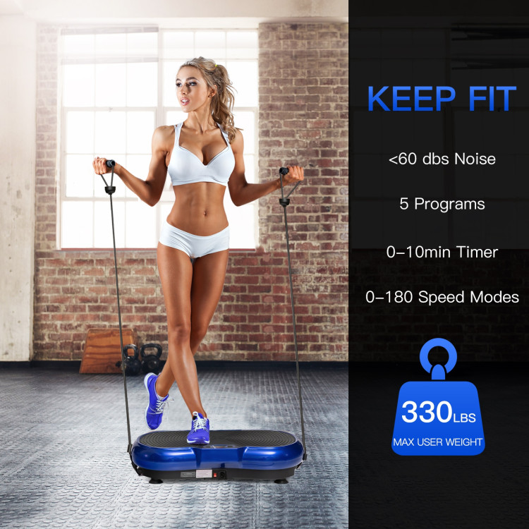 3D Vibration Plate Fitness Machine with Remote Control-BlueCostway Gallery View 8 of 11