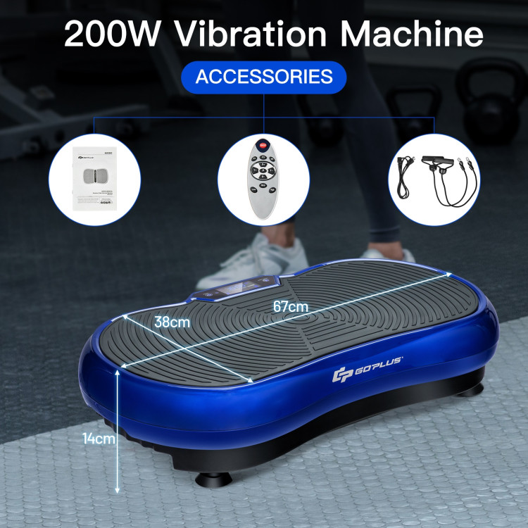 3D Vibration Plate Fitness Machine with Remote Control-BlueCostway Gallery View 5 of 11