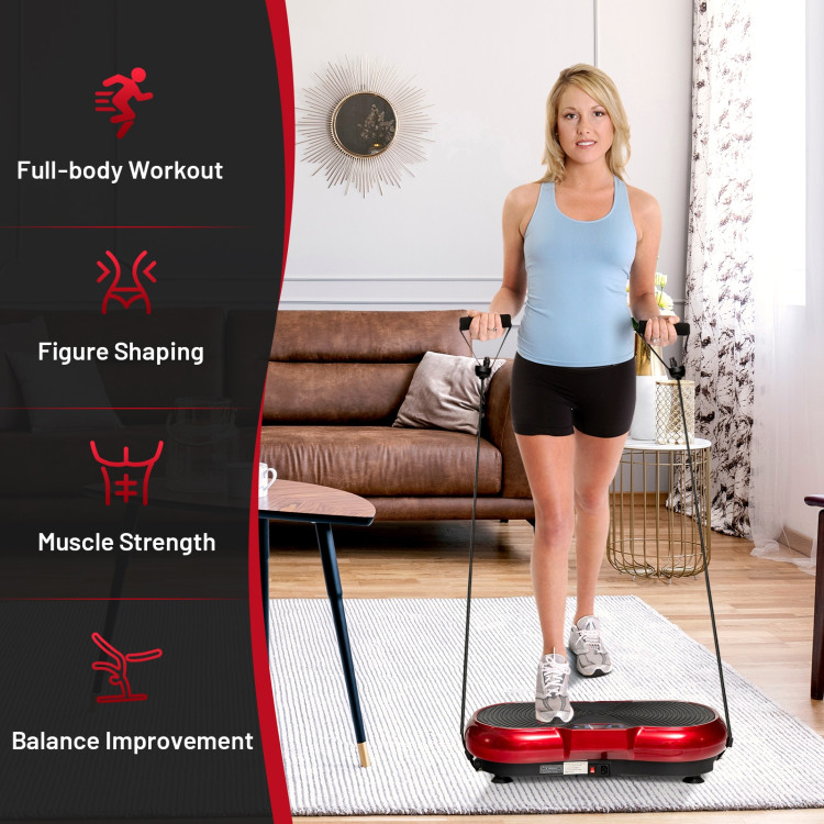 3D Vibration Plate Fitness Machine with Remote Control-RedCostway Gallery View 3 of 12
