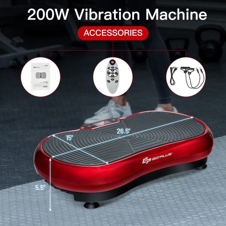 3D Vibration Plate Fitness Machine with Remote Control-RedCostway Gallery View 5 of 12