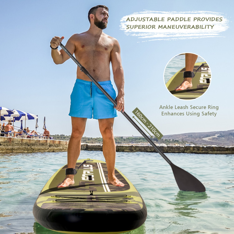 11 Feet Inflatable Standing Board Surfboard with Bag and PaddleCostway Gallery View 10 of 13