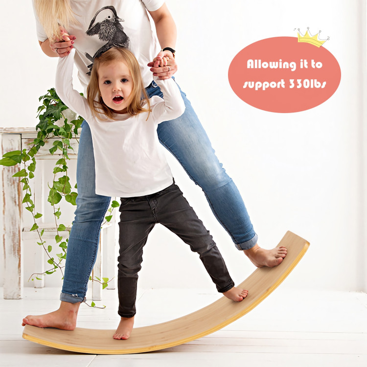 35.5 Inch Wooden Wobble Balance Board for Toddler and AdultCostway Gallery View 11 of 17