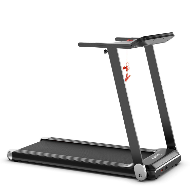 Folding Electric Compact Walking Treadmill with APP Control Speaker-SilverCostway Gallery View 9 of 13