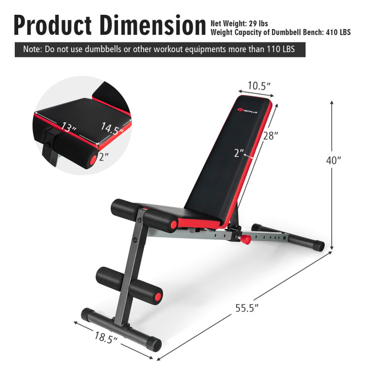 Multi-function Weight Bench with Adjustable BackrestCostway Gallery View 4 of 10