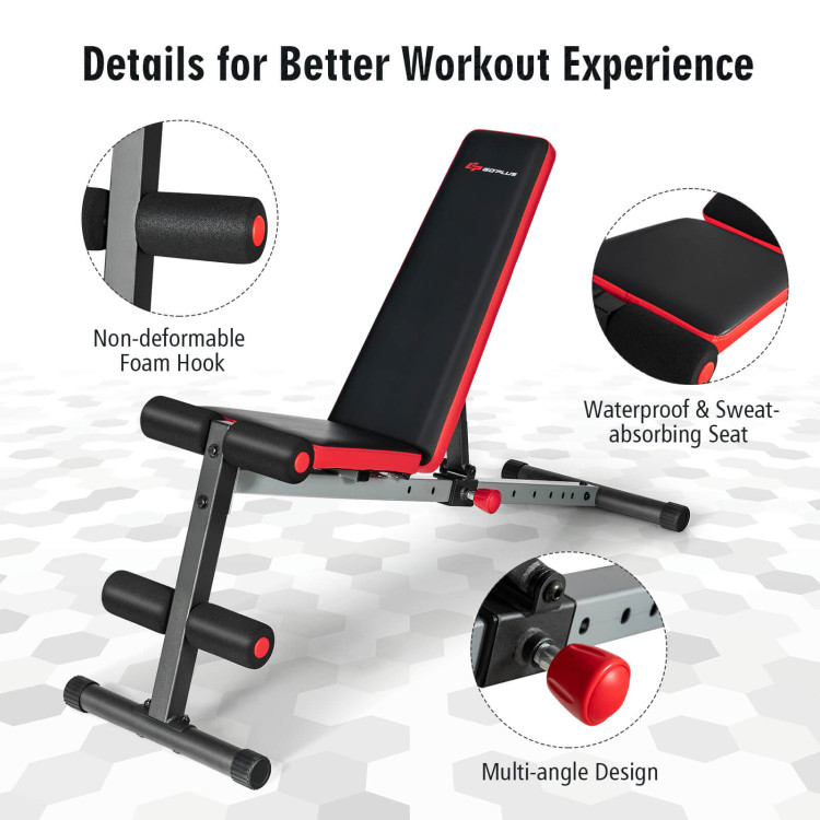 Multi-function Weight Bench with Adjustable BackrestCostway Gallery View 5 of 10