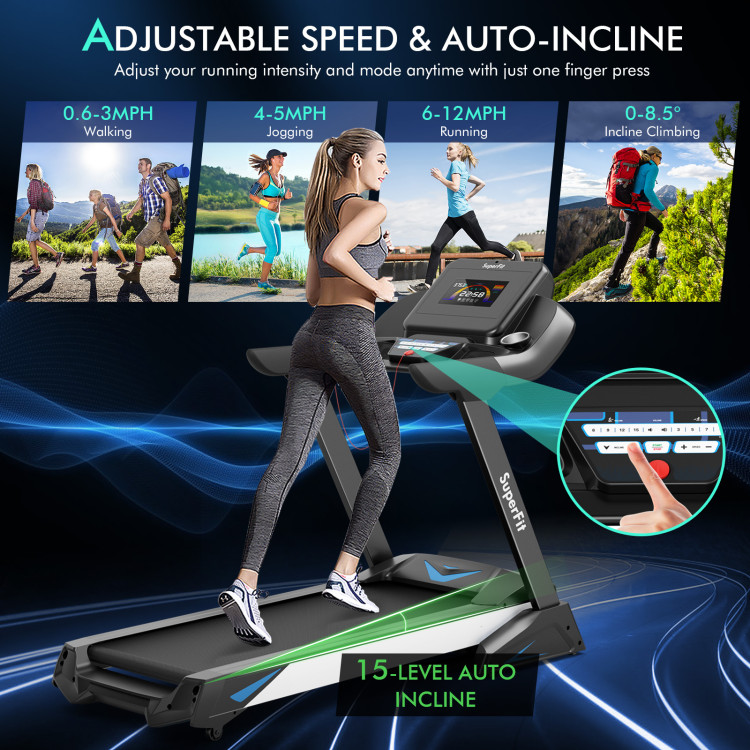 4.75 HP Treadmill with APP and Auto Incline for Home and Apartment-BlackCostway Gallery View 3 of 10