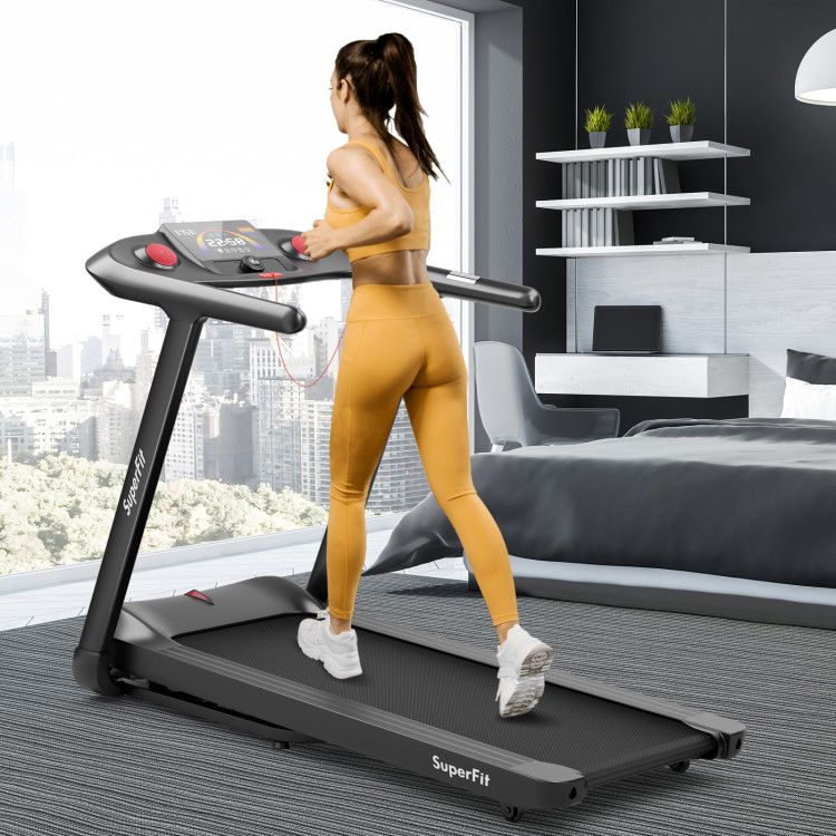 4.75HP Folding Treadmill with Preset Programs Touch Screen Control-BlackCostway Gallery View 2 of 12