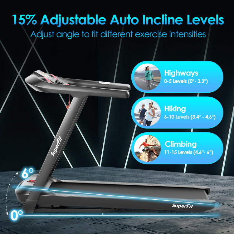 4.75HP Folding Treadmill with Preset Programs Touch Screen Control-BlackCostway Gallery View 11 of 12