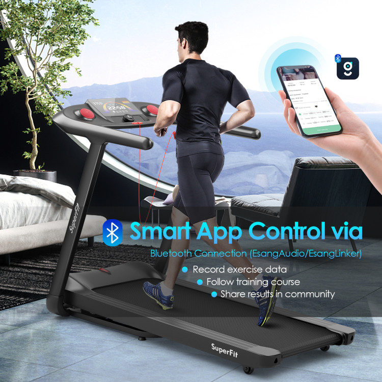 4.75HP Folding Treadmill with Preset Programs Touch Screen Control-BlackCostway Gallery View 9 of 12