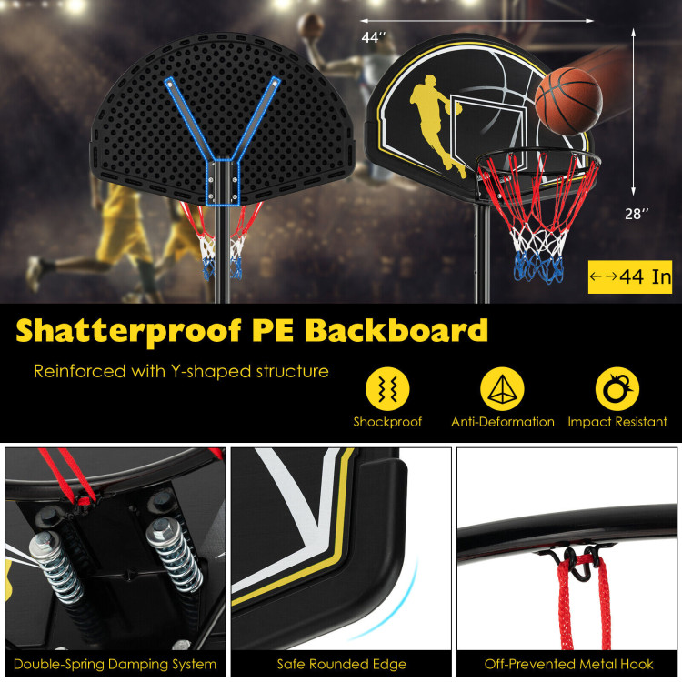 4.25-10 Feet Portable Adjustable Basketball Goal Hoop SystemCostway Gallery View 5 of 10