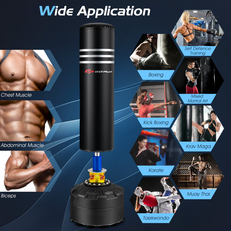 70 Inch Freestanding Punching Boxing Bag with 12 Suction Cup BaseCostway Gallery View 5 of 10