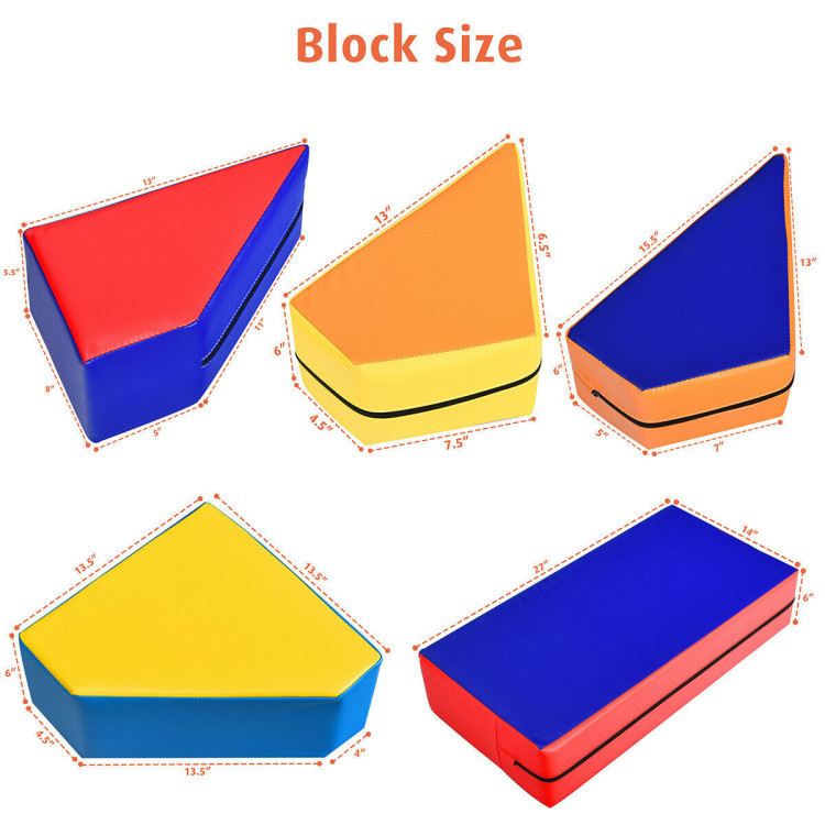 4-in-1 Crawl Climb Foam Shapes Toddler Kids PlaysetCostway Gallery View 4 of 12