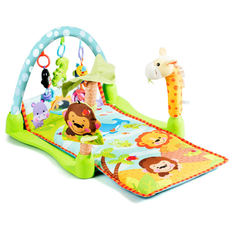 4-in-1 Baby Play Gym Mat with 3 Hanging Educational ToysCostway Gallery View 2 of 7