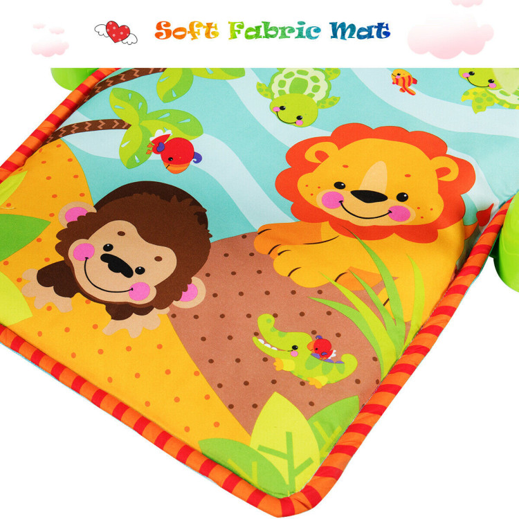 4-in-1 Baby Play Gym Mat with 3 Hanging Educational ToysCostway Gallery View 7 of 7