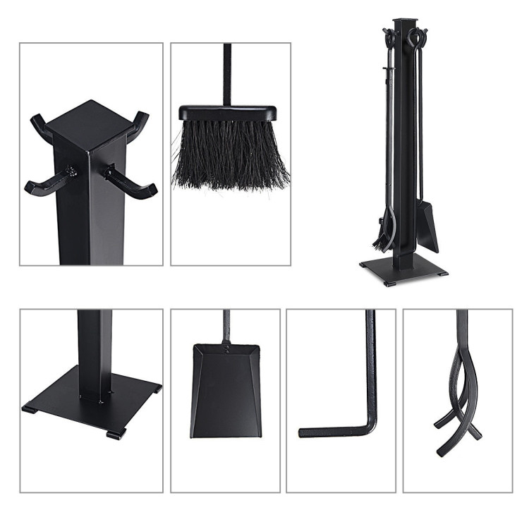 5 Pieces Fireplace Iron Fire Place Tool Set Costway Gallery View 7 of 8