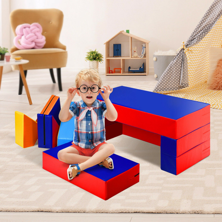 4-in-1 Crawl Climb Foam Shapes Toddler Kids PlaysetCostway Gallery View 6 of 12