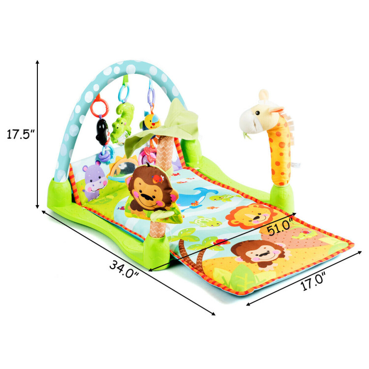 4-in-1 Baby Play Gym Mat with 3 Hanging Educational ToysCostway Gallery View 4 of 7