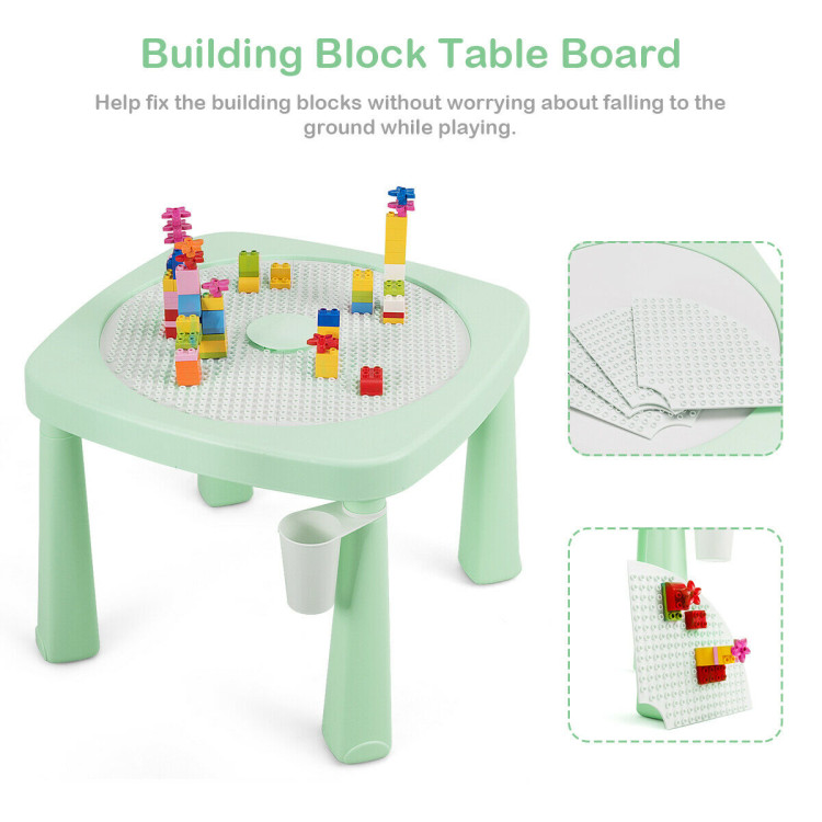AR Function Kids Game Table and Chair Set-GreenCostway Gallery View 8 of 11