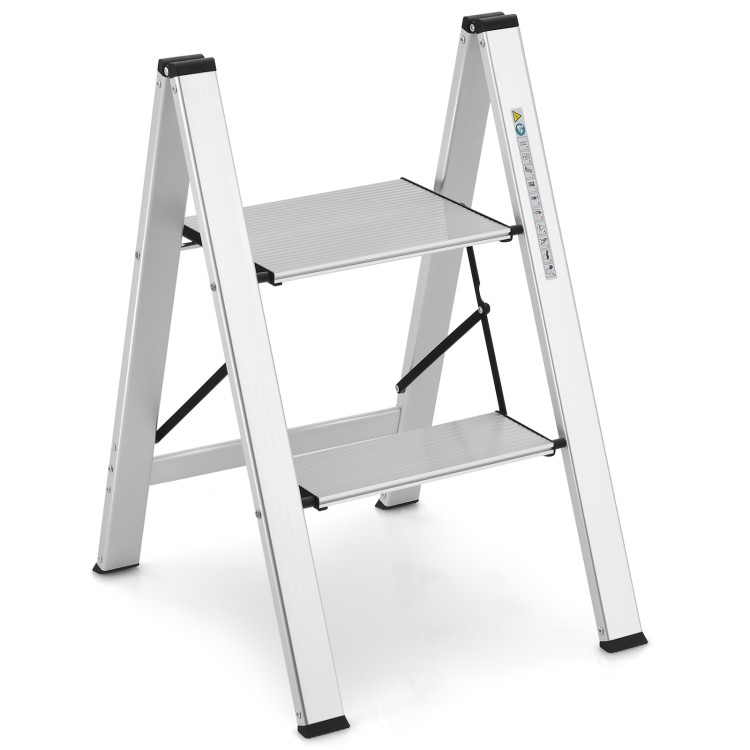 Costway Heavy Duty Portable Bench Aluminum Folding Step Ladder