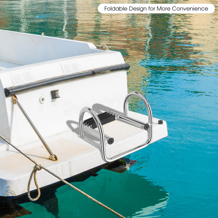 Costway 4-step Telescoping Boat Ladder Folding Dock Ladder With