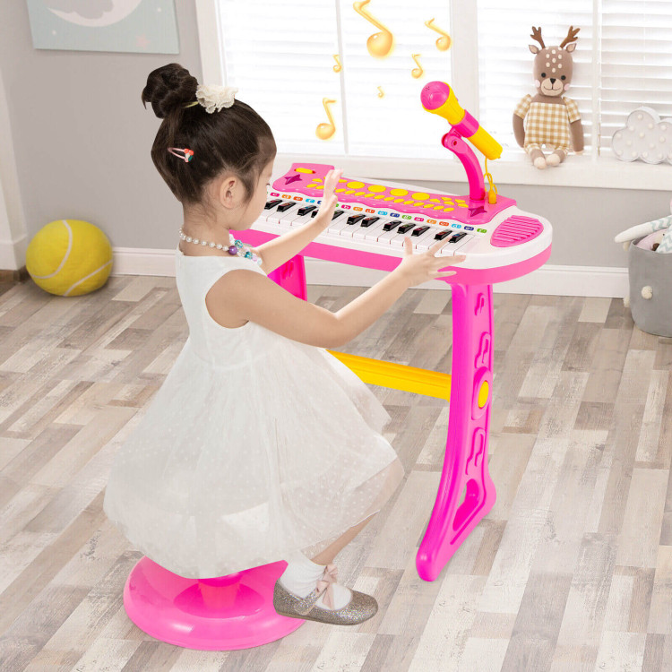 First Birthday Toddler Piano Toys for 1 Year Old Girls, Baby Musical  Keyboard 22 Keys Kids Age 1 2 3 Play Instrument with Microphone